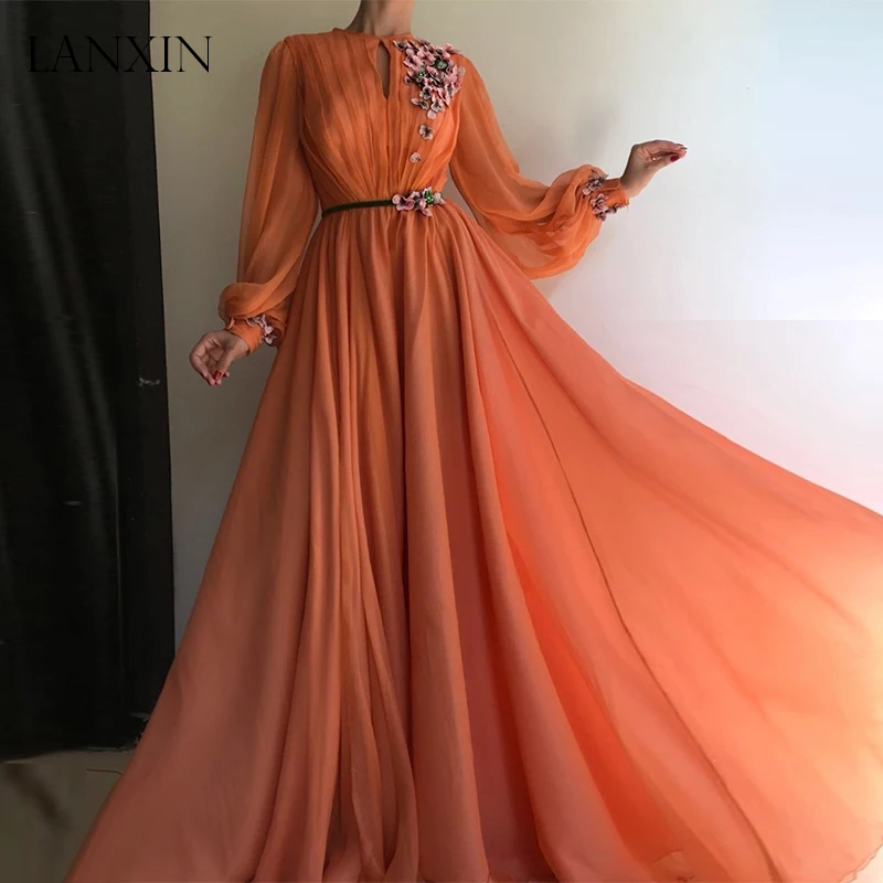 Coral Arabic Moroccan Evening Dresses Party Elegant Women Celebrity Long Sleeves Chiffon Dubai Caftans Prom Gowns 2019
Coral Arabic Moroccan Evening Dresses Party Elegant Women Celebrity Long Sleeves Chiffon Dubai Caftans Prom Gowns 2019