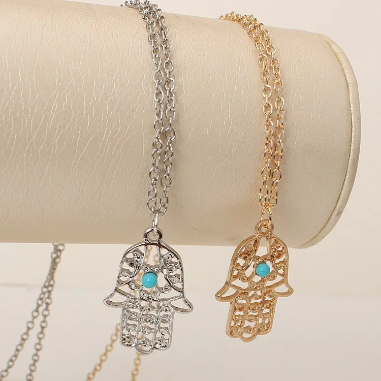New hollowed-out Fatima palm chain necklace collarbone chain sweater chain wholesale
New hollowed-out Fatima palm chain necklace collarbone chain sweater chain wholesale