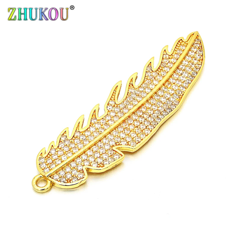 13*51mm Brass Cubic Zirconia Leaf Charms Pendants DIY Jewelry Bracelet Necklace Making, Model: VD81
13*51mm Brass Cubic Zirconia Leaf Charms Pendants DIY Jewelry Bracelet Necklace Making, Model: VD81