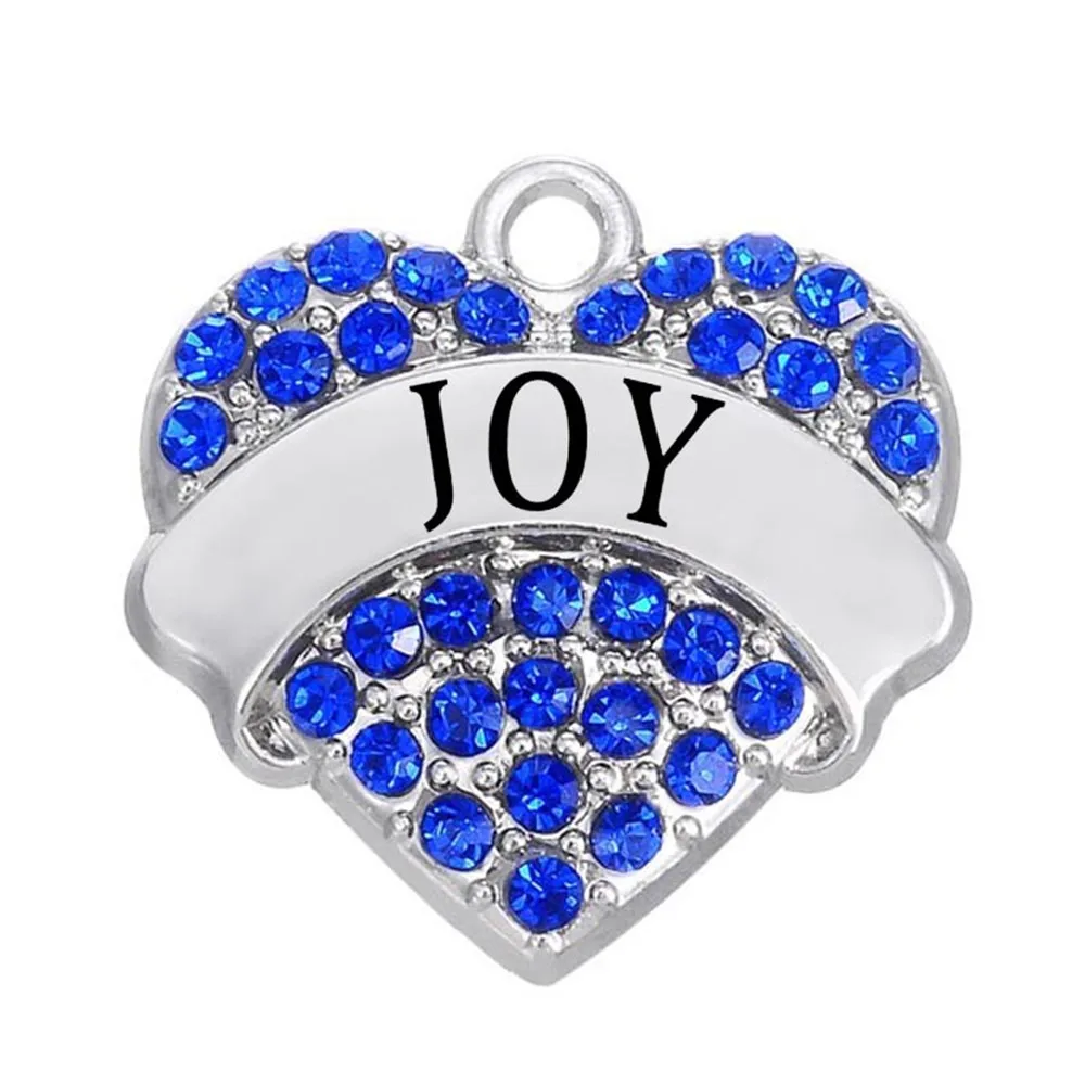 New Fashion Rhinestone Crystal Hearts Styles Joy Name Words Charms For Jewelry Finding | Украшения и аксессуары