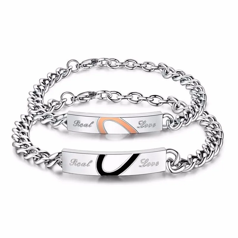 Couples Bracelets Set Stainless Steel Real Love Heart Puzzle Matching Link Chain Bangle
Couples Bracelets Set Stainless Steel Real Love Heart Puzzle Matching Link Chain Bangle