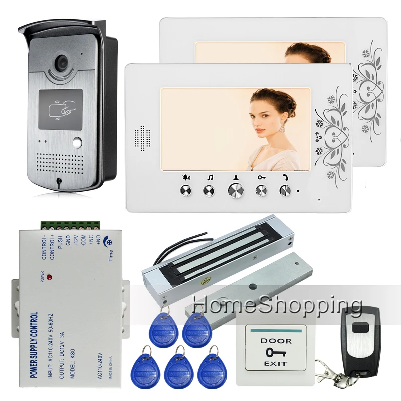 New Wired 7" Color Video Door Phone Intercom Doorbell RFID Access Camera + 2 White Monitors + Electronic Magnetic Lock FREE SHIP
New Wired 7" Color Video Door Phone Intercom Doorbell RFID Access Camera + 2 White Monitors + Electronic Magnetic Lock FREE SHIP