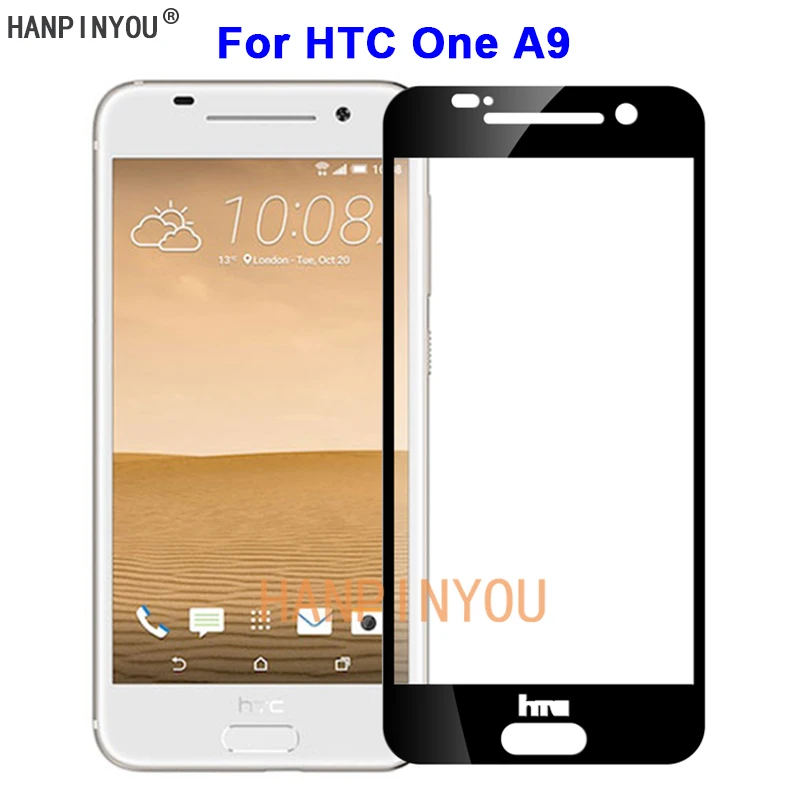 

For HTC One A9 5.0" New 9H Hardness 2.5D Full Cover Toughened Tempered Glass Film Screen Protector Protect Guard