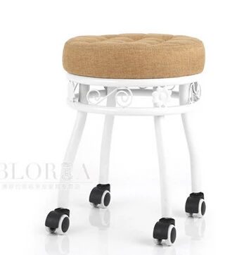 Image Boutique beauty salon chair. Explosion proof hairdressing chair. Retro master stool. Spa technician stool rotating beauty stool