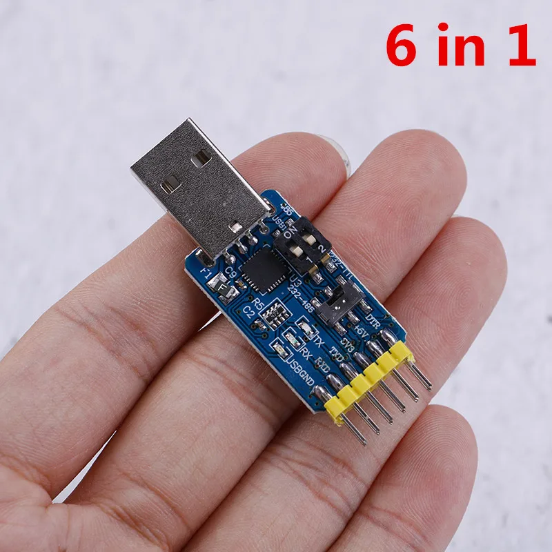 6 in 1 USB to TTL RS232 USB TTL to RS485 CP2102 Mutual Convert Module