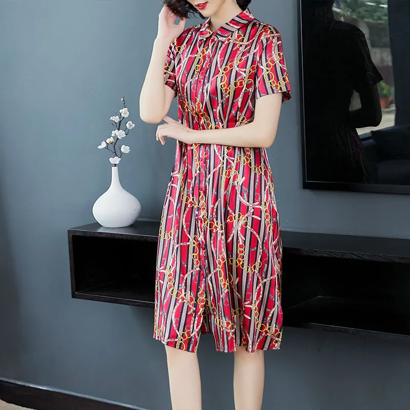 Plus Size Women Red Dress Silk Floral Print 2019 Summer Elegant Vintage Loose Party Dresses Button Turn-down Collar Clothing
Plus Size Women Red Dress Silk Floral Print 2019 Summer Elegant Vintage Loose Party Dresses Button Turn-down Collar Clothing