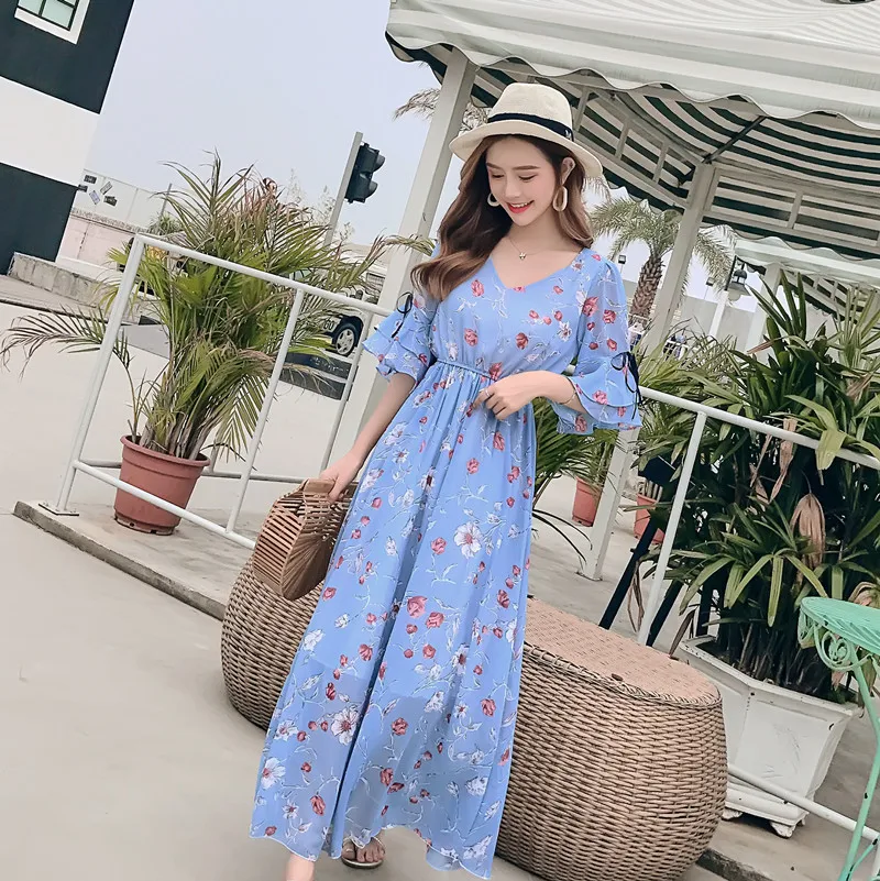 Women Dress Ladies Ruffles Vintage Casual Dress Women 2019 New Sexy Summer Bohemia Floral Print A-line V-neck Long Maxi Dress
Women Dress Ladies Ruffles Vintage Casual Dress Women 2019 New Sexy Summer Bohemia Floral Print A-line V-neck Long Maxi Dress