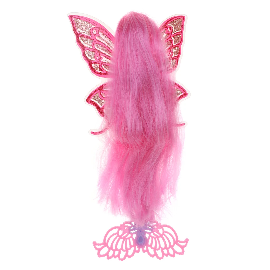 30cm Pink Modern Girl Magical Mermaid Doll with Wing Kids Birthday Gift Children Pretend Play Toy Cake Toppers