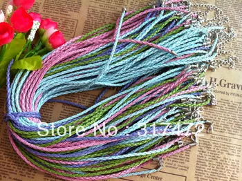 Freeshipping!!! 500pcs 3mm Colorful Braided PU Leather Cord Neckalce for Glass Cover Vial Pendants
Freeshipping!!! 500pcs 3mm Colorful Braided PU Leather Cord Neckalce for Glass Cover Vial Pendants