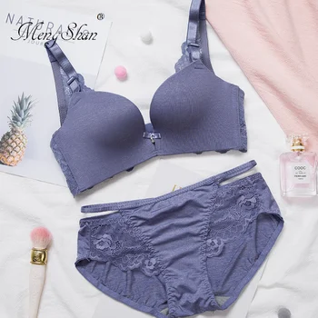MengShan Indentation and non steel ring Lace bra set back Air tight fitting underwear suit Young women are sexy and charming 85C
MengShan Indentation and non steel ring Lace bra set back Air tight fitting underwear suit Young women are sexy and charming 85C
