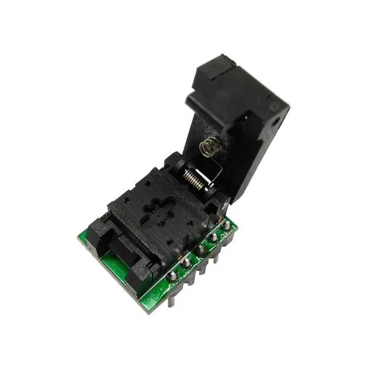 QFN8 DFN8 WSON8 Programming Socket Pogo Pin Probe Adapter Pin Pitch 0.5mm IC Body Size 2x2mm Clamshell Test Socket Programmer
QFN8 DFN8 WSON8 Programming Socket Pogo Pin Probe Adapter Pin Pitch 0.5mm IC Body Size 2x2mm Clamshell Test Socket Programmer