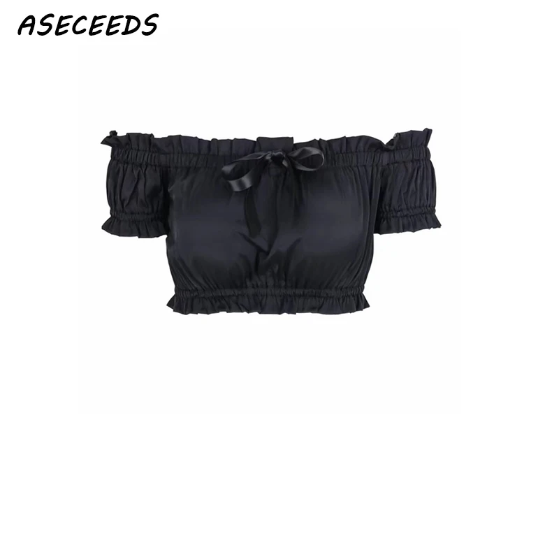 Elegant white blouse shirt women ruffle bow tie short sleeve lady summer off shoulder crop tops korean fashion blusa shir female
Elegant white blouse shirt women ruffle bow tie short sleeve lady summer off shoulder crop tops korean fashion blusa shir female