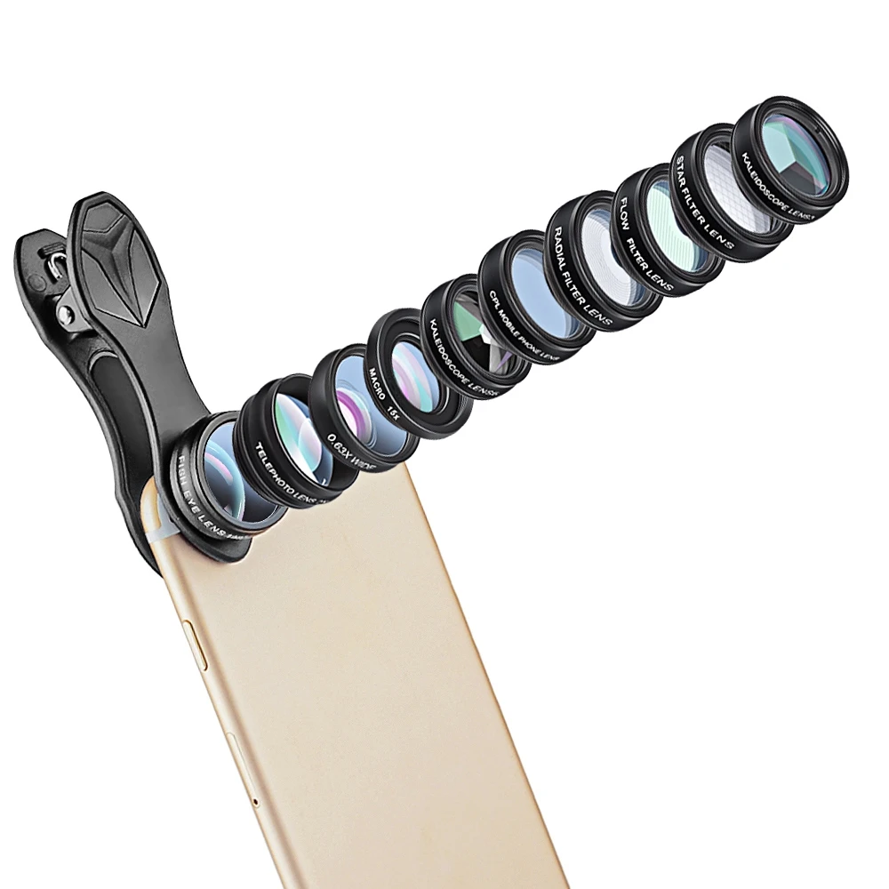 Universal Camera Lens Suit 10 in 1 Phone Camera Lens Fish Eye Lens Wide Angle macro Lens APL/Star Filter 2X tele for smartphones
Universal Camera Lens Suit 10 in 1 Phone Camera Lens Fish Eye Lens Wide Angle macro Lens APL/Star Filter 2X tele for smartphones