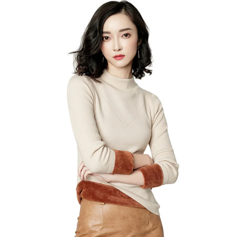 Fleece Women Sweater Turtleneck Pullover Basic Rib Knitted Tops Solid Warm Essential Jumper Long Sleeve Sweaters AA086S50
Fleece Women Sweater Turtleneck Pullover Basic Rib Knitted Tops Solid Warm Essential Jumper Long Sleeve Sweaters AA086S50