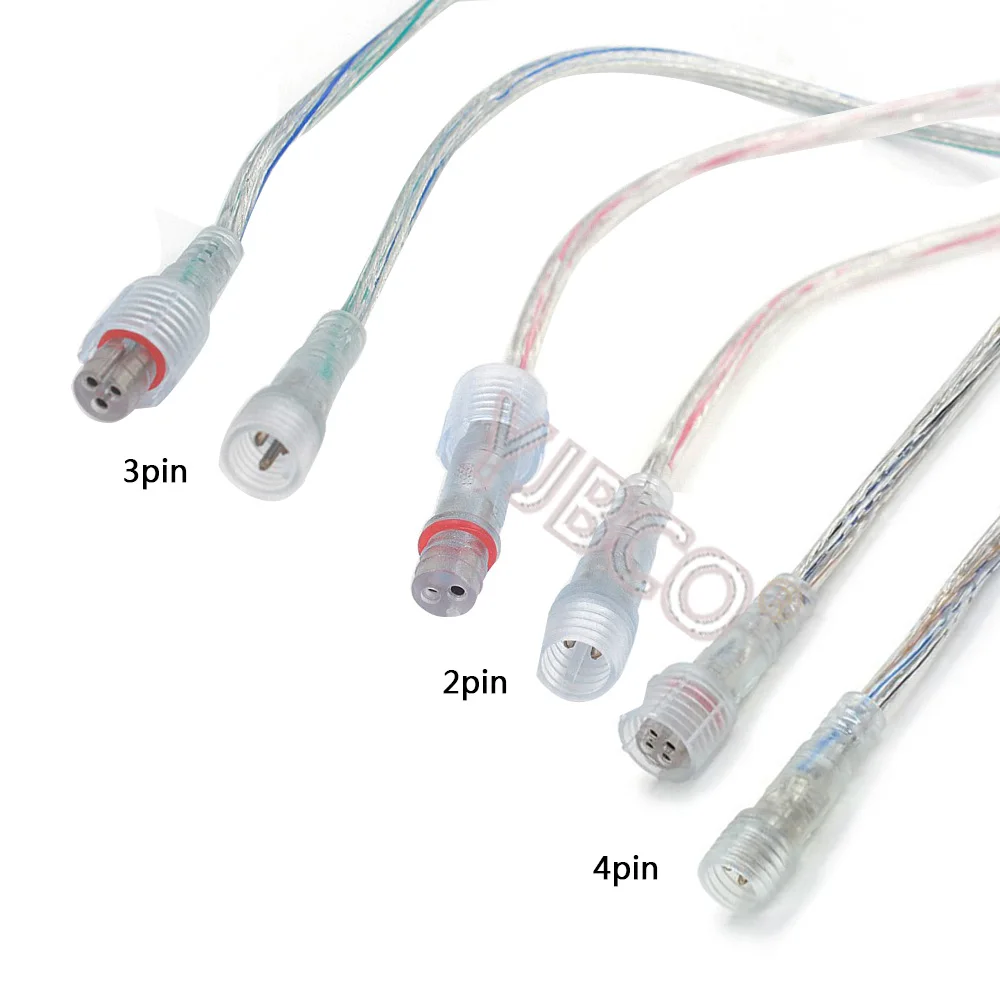 2 Pin 3 Pin 4 pin Waterproof Cable Transparent LED connector Male Female Plug For Single Color/RGB LED Strip Light
2 Pin 3 Pin 4 pin Waterproof Cable Transparent LED connector Male Female Plug For Single Color/RGB LED Strip Light