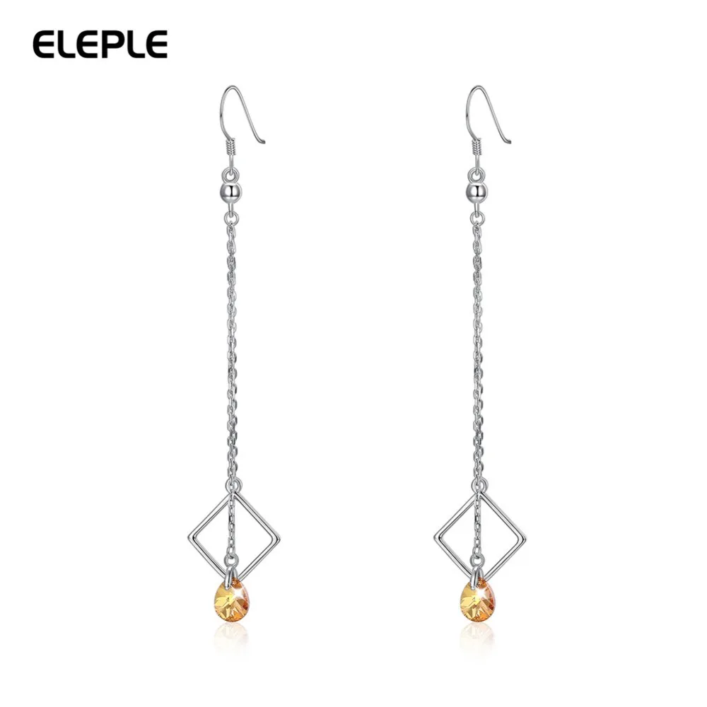 Eleple 925 Sterling Silver Trendy Dangle Earrings For Women Geometric Light Yellow Crystal Earring Fashion Jewelry ESVE386
Eleple 925 Sterling Silver Trendy Dangle Earrings For Women Geometric Light Yellow Crystal Earring Fashion Jewelry ESVE386