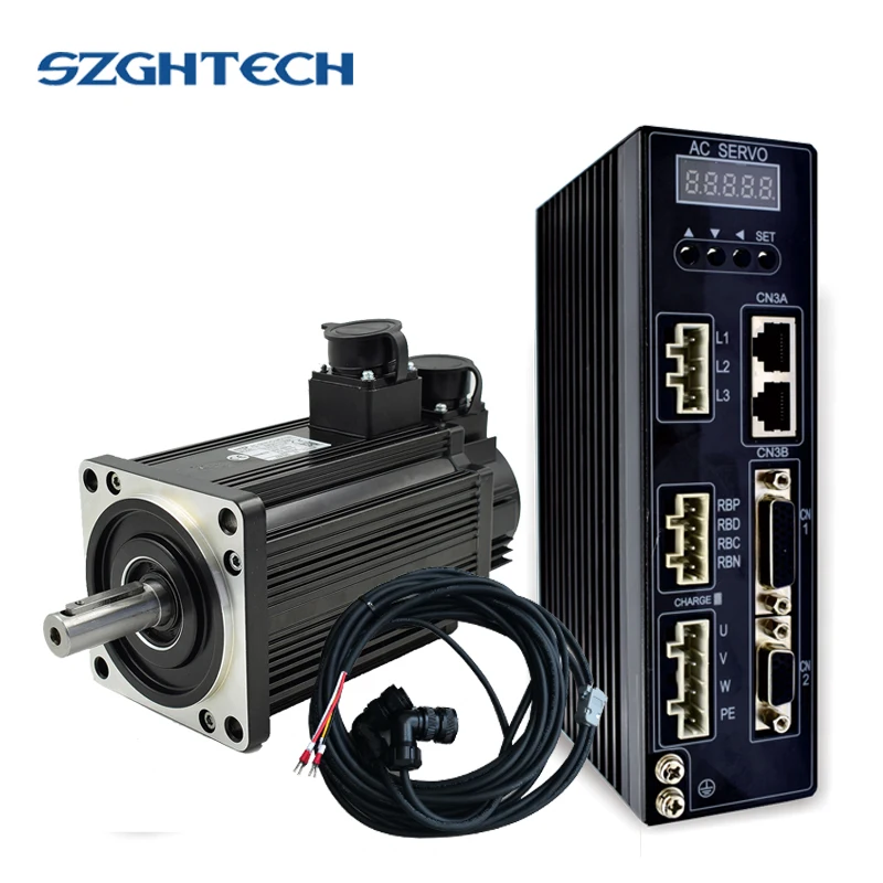 GH 220V 1.5KW AC Servo motor 1500W,5NM,3000RPM servomotor Single-Phase and Matched Driver
GH 220V 1.5KW AC Servo motor 1500W,5NM,3000RPM servomotor Single-Phase and Matched Driver