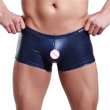 Sexy PU Leather Bikini Mens Boxer Shorts Hot Mens Underwear Fashion Metal Decoration Sexy Euro Size Spandex Underwear Homewear
Sexy PU Leather Bikini Mens Boxer Shorts Hot Mens Underwear Fashion Metal Decoration Sexy Euro Size Spandex Underwear Homewear