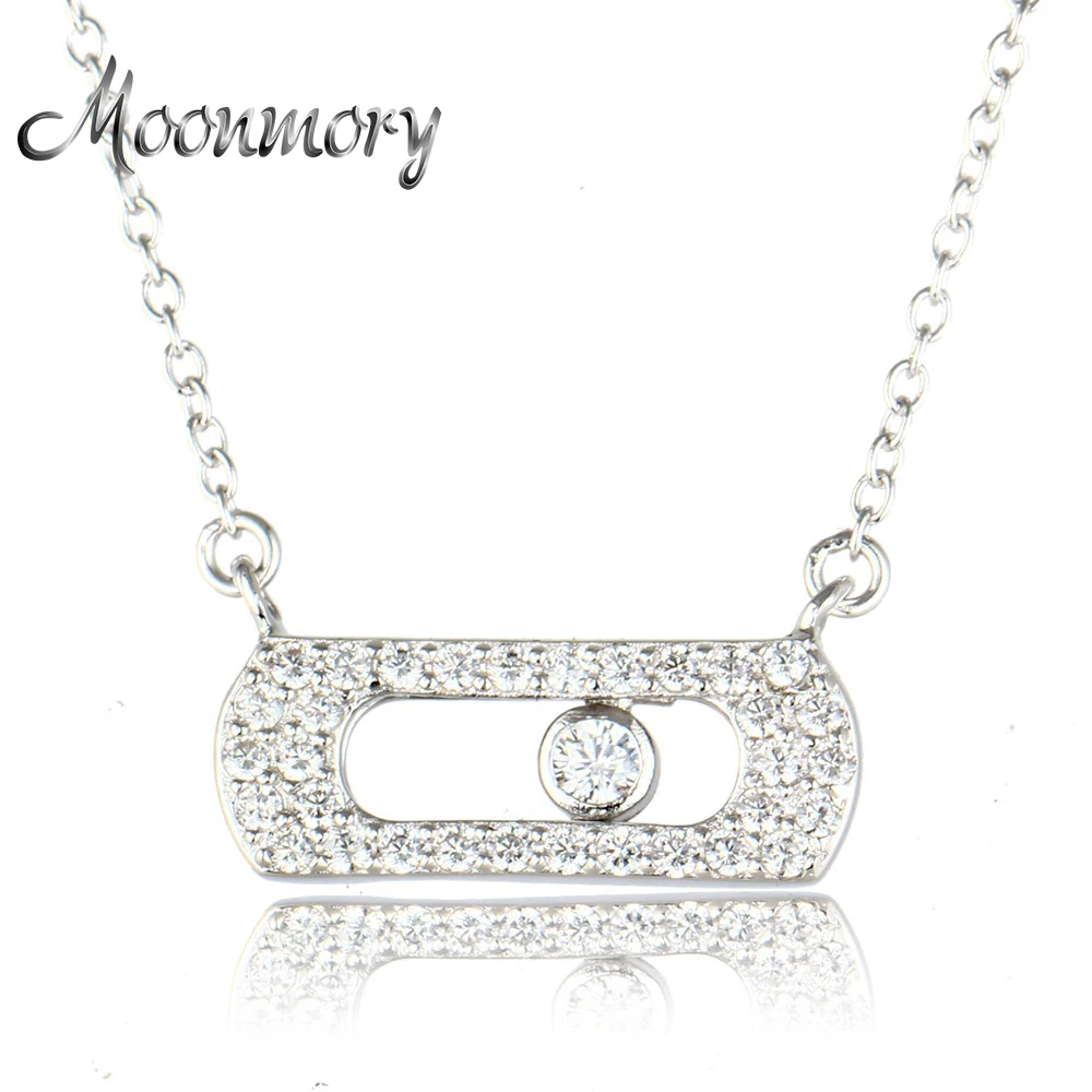 Moonmory 2 Colors Europe 100% Genuine Sterling Silver Move Wedding Necklace Pendant With Zircon Single Chain Simple Necklace
Moonmory 2 Colors Europe 100% Genuine Sterling Silver Move Wedding Necklace Pendant With Zircon Single Chain Simple Necklace
