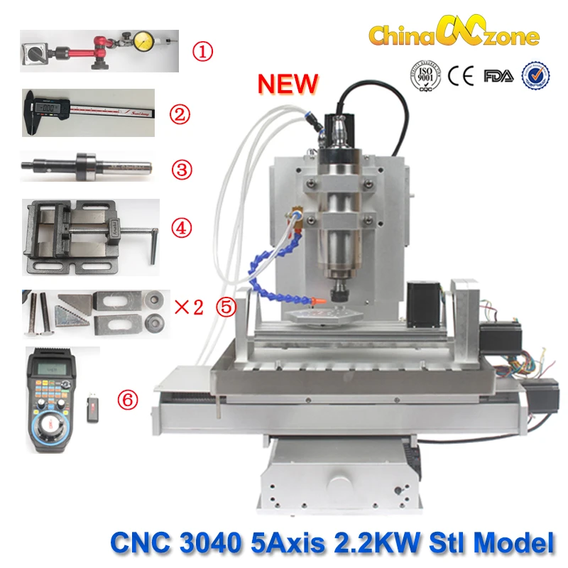 

CNC 3040 5 axis router 2.2KW Milling machine 3d stl model relief for cnc metal Precision carving Handicrafts diy cnc router lift