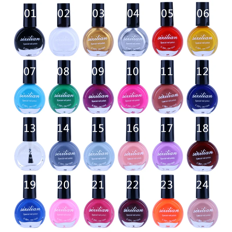 High quality Candy 24 Colors Nail Stamping Transfer Polish Gel Varnish Tip DIY Painting Printing Desgin Image Manicure Oil
High quality Candy 24 Colors Nail Stamping Transfer Polish Gel Varnish Tip DIY Painting Printing Desgin Image Manicure Oil