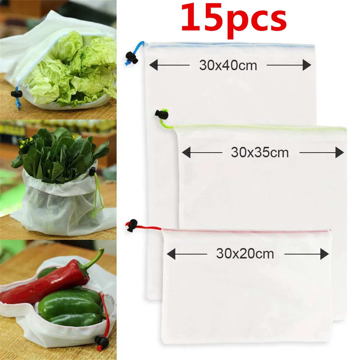 SML Recycle Mesh Bag Reusable Shopping Bag Rope Vegetable Food Fruit Storage Pouch Grocery Bags Shopper Organizers Bag 15pcs/lot
SML Recycle Mesh Bag Reusable Shopping Bag Rope Vegetable Food Fruit Storage Pouch Grocery Bags Shopper Organizers Bag 15pcs/lot