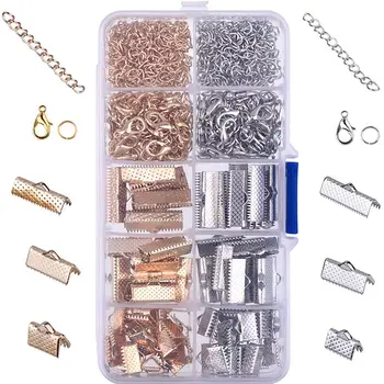 Ribbon Bracelet Kit Bookmark Pinch Crimp Ends Lobster Clasps with Jump Rings and Chain Extenders, 370 Pieces (Multicolor A)
Ribbon Bracelet Kit Bookmark Pinch Crimp Ends Lobster Clasps with Jump Rings and Chain Extenders, 370 Pieces (Multicolor A)