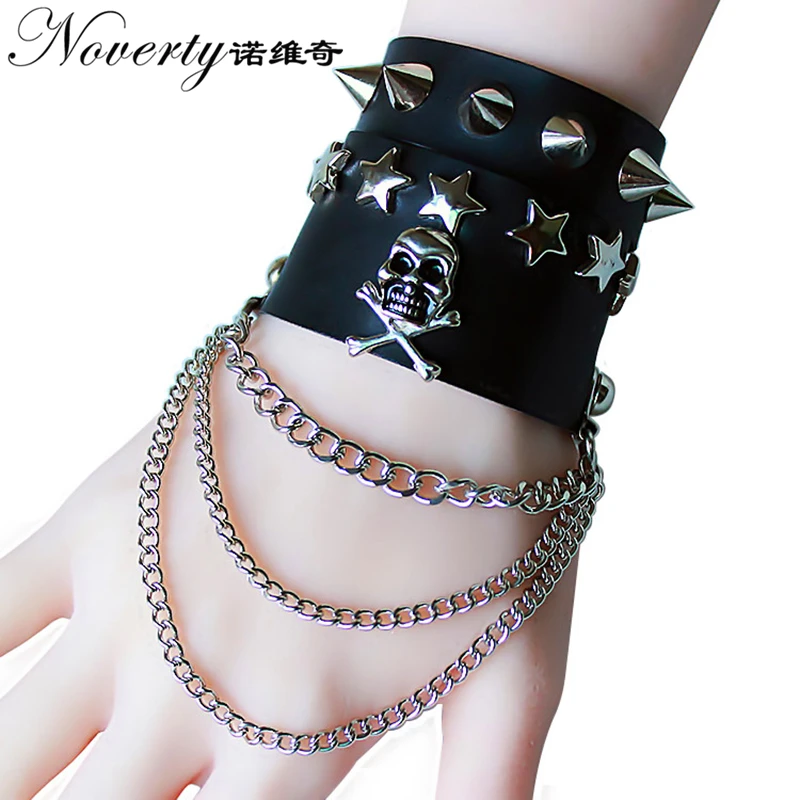 Retro Punk Skull Star Rivet Leather Bracelet Women Men Couple Fashion Jewelry Accessories FYSL038
Retro Punk Skull Star Rivet Leather Bracelet Women Men Couple Fashion Jewelry Accessories FYSL038