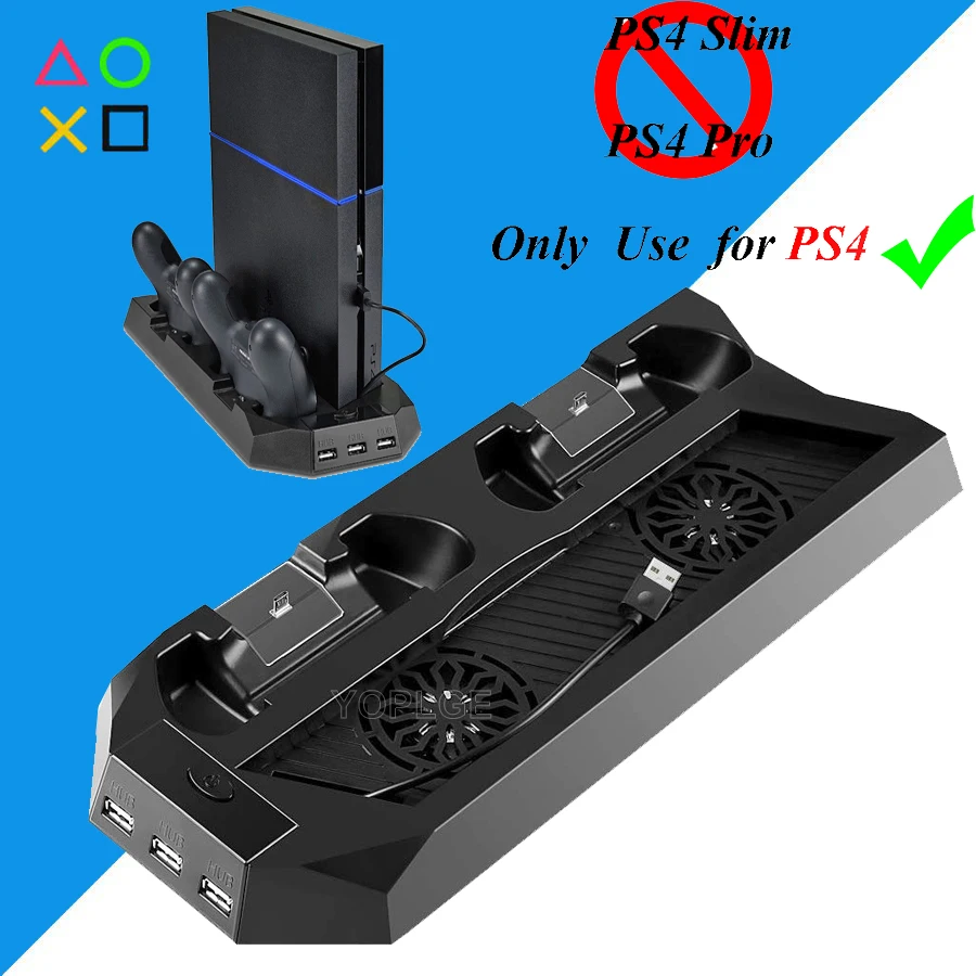 PS4 вертикальная подставка + охлаждающий вентилятор охлаждения двойной