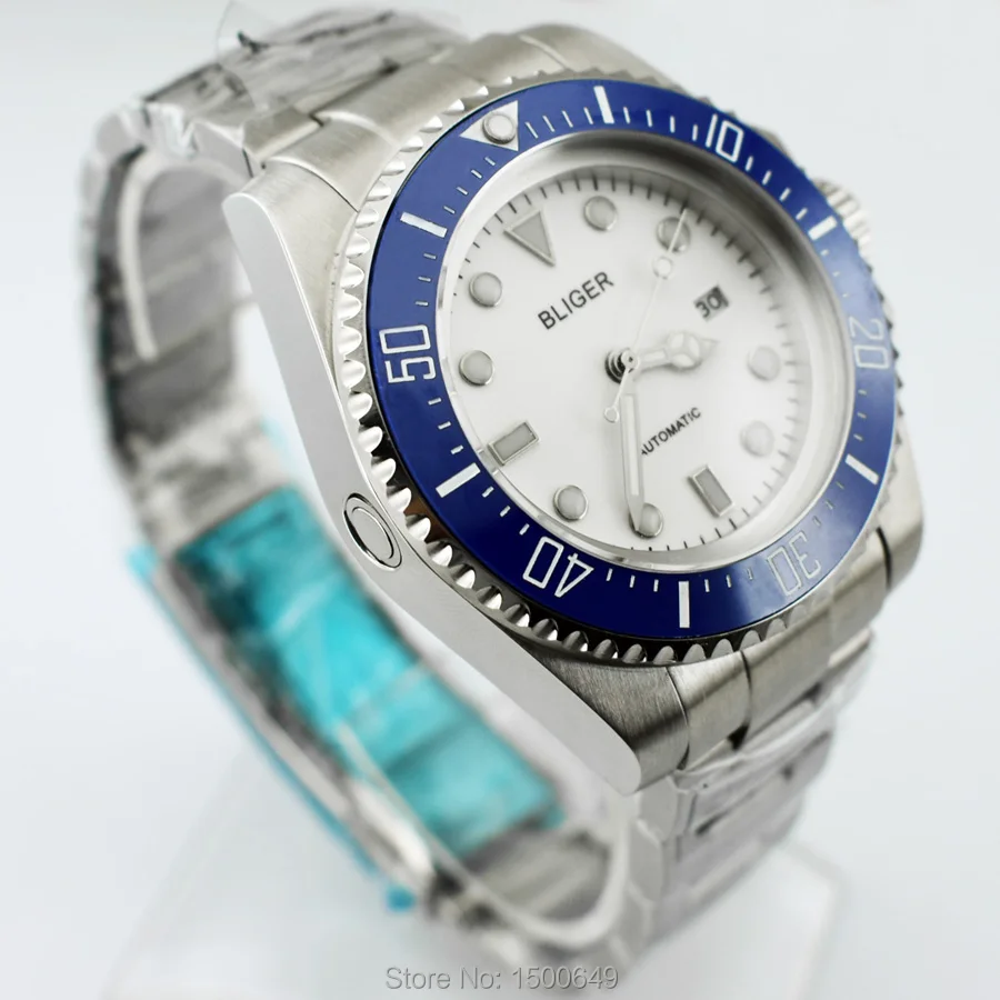 BLIGER Big Fashion retro white Sterile dial Ceramic Bezel automatic Date 43mm men wristwatch 
BLIGER Big Fashion retro white Sterile dial Ceramic Bezel automatic Date 43mm men wristwatch