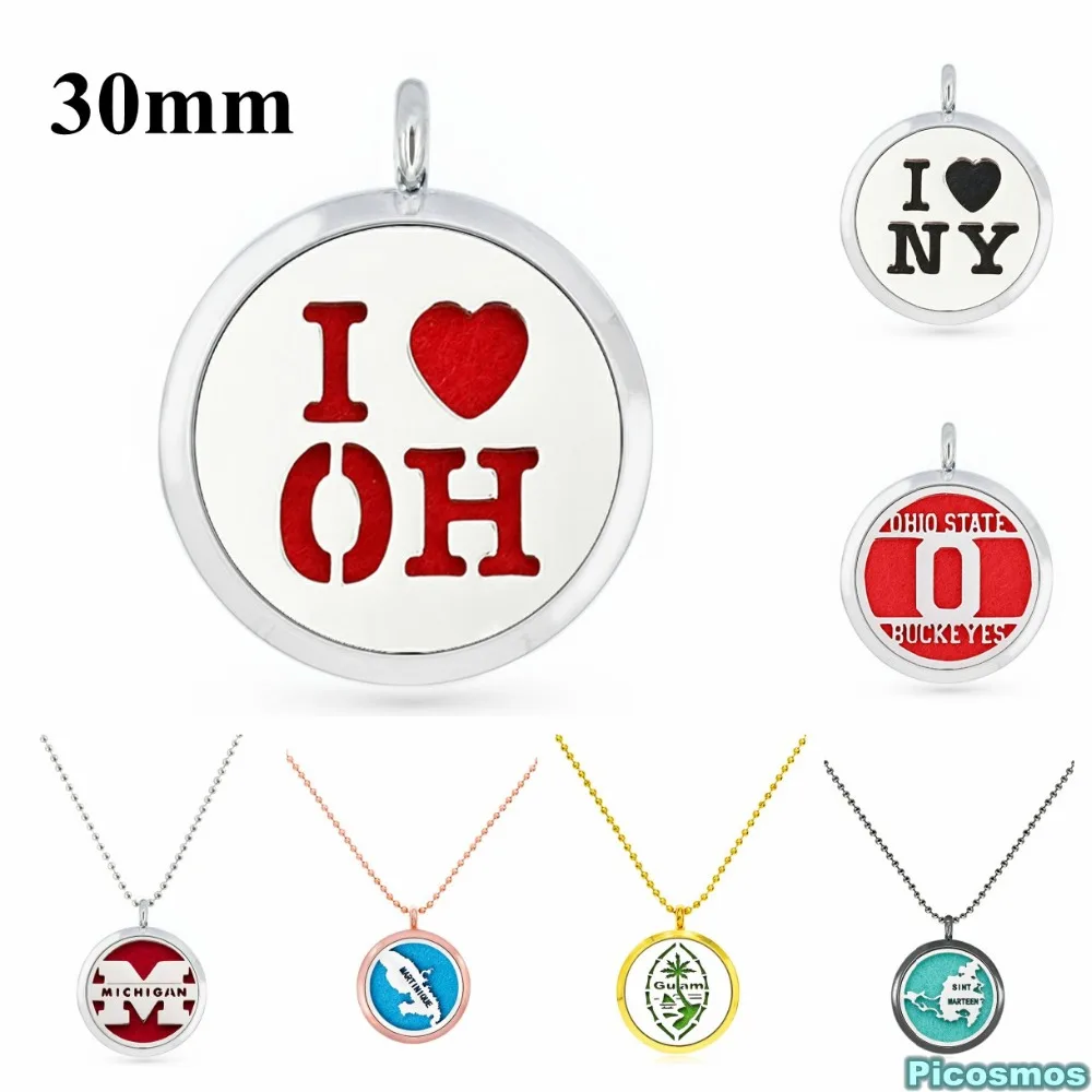 New State Signs 30mm Pendants Silver/Rose Gold/Gold/Black Color Essential Oil Diffuser Locket pendant necklace
New State Signs 30mm Pendants Silver/Rose Gold/Gold/Black Color Essential Oil Diffuser Locket pendant necklace