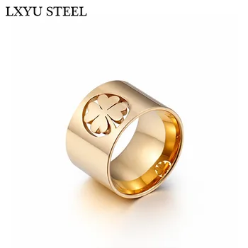 High Polished Stainless Steel Clover Ring For Women Gold/Silver Color Finger Rings Size 6 7 8 9 Fashion Jewelry Wholesale Rings