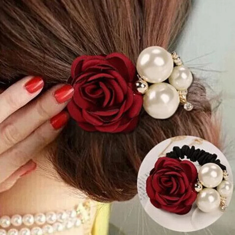 Top Quality 1PC Simulated Pearls Rose Flower Hair Band Rope Scrunchie Ponytail Holder for Girls Headdress Hair Ropes Gifts
Top Quality 1PC Simulated Pearls Rose Flower Hair Band Rope Scrunchie Ponytail Holder for Girls Headdress Hair Ropes Gifts