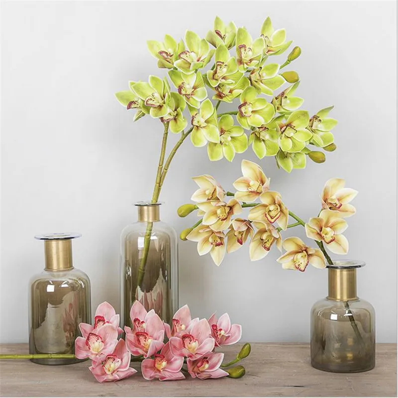 Flone 10 Head Artificial Cymbidium Flower Latex Orchid Fake Flower Real Touch Flower Branch Wedding Home Party Spring Decoration
Flone 10 Head Artificial Cymbidium Flower Latex Orchid Fake Flower Real Touch Flower Branch Wedding Home Party Spring Decoration