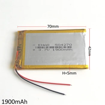 3.7V 1900mAh 504270 Lithium Polymer Li-Po Rechargeable Battery cells For interphone Power Bank Tablet PC Notebook Laptop PAD MID
3.7V 1900mAh 504270 Lithium Polymer Li-Po Rechargeable Battery cells For interphone Power Bank Tablet PC Notebook Laptop PAD MID