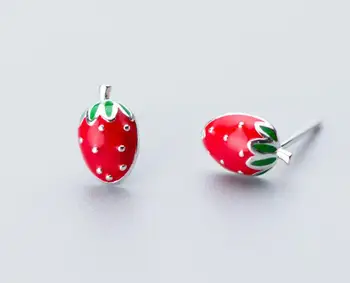 Cute 1pair 100% REAL. 925 Sterling SIlver Fine Jewelry Green &Red Strawberry Fuirt Stud Earrings GTLE2223
Cute 1pair 100% REAL. 925 Sterling SIlver Fine Jewelry Green &Red Strawberry Fuirt Stud Earrings GTLE2223