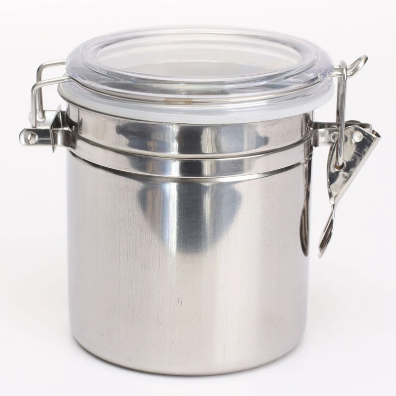 Stainless Steel Airtight Sealed Canister Coffee Flour Sugar Tea Container Holder