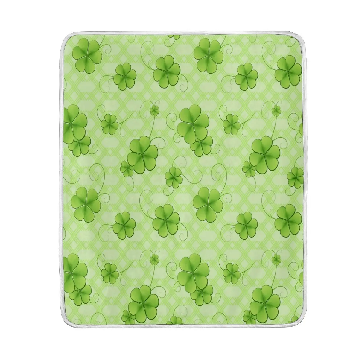 Фото St Patrick's Day Shamrock Clover Blanket Soft Warm Cozy Bed Couch Lightweight Coral Fleece Throw for Kids Women Boy | Дом и сад
