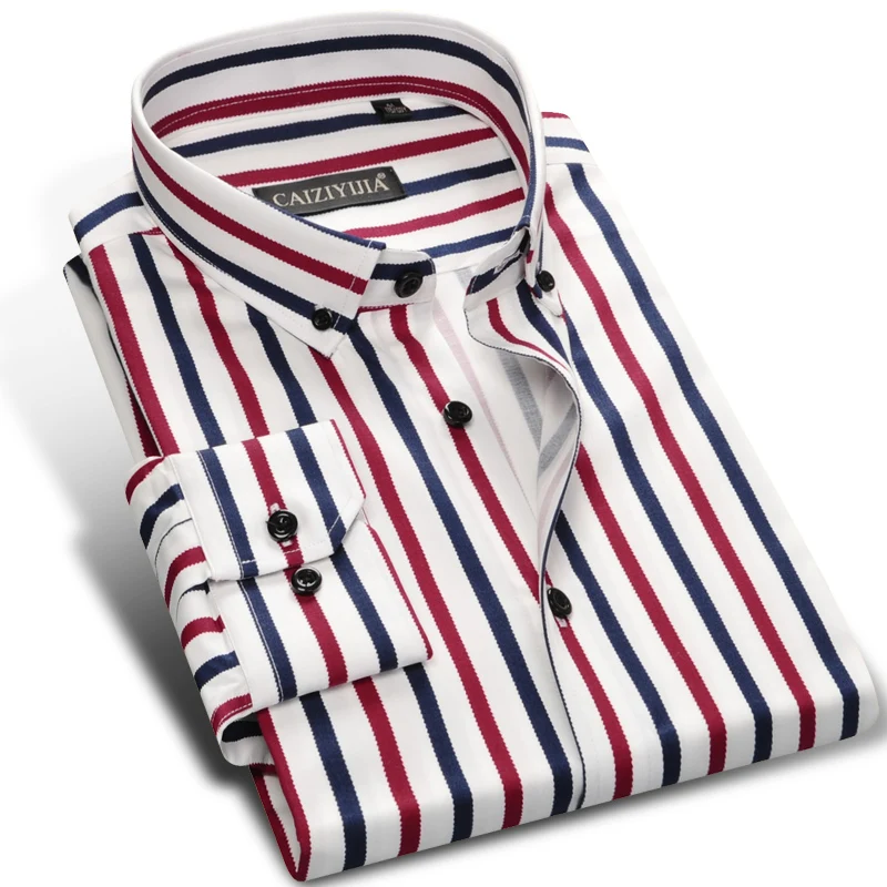 Long Sleeve Striped Men Business Formal Shirts Button Down Collar Smart Casual Men's Dress Shirt Slim Fit Comfortable Cotton
Long Sleeve Striped Men Business Formal Shirts Button Down Collar Smart Casual Men's Dress Shirt Slim Fit Comfortable Cotton