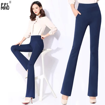 Office Flare trousers women 2019 Spring Casual high waist stretch bell bottom pants black Plus size S-4XL elastic flared pants
Office Flare trousers women 2019 Spring Casual high waist stretch bell bottom pants black Plus size S-4XL elastic flared pants