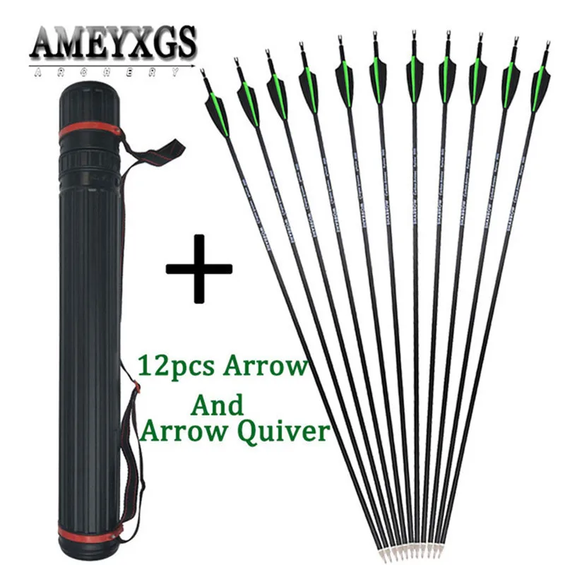 12pcs 30inch Spine 500 Carbon Arrow And Portable Adjustable Arrow Quiver For Outdoor Sports Hunting Shooting Archery Accessories
12pcs 30inch Spine 500 Carbon Arrow And Portable Adjustable Arrow Quiver For Outdoor Sports Hunting Shooting Archery Accessories