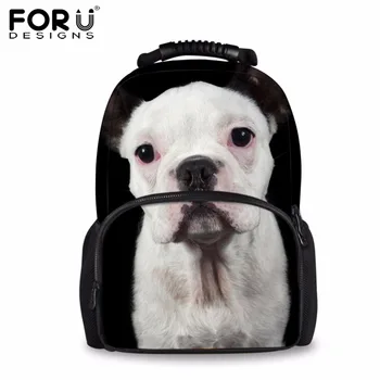 

FORUDESIGNS 3D Boston Terrier Dog Pattern Casual Travel Bag Women Men Shoulder Backpack School Bag Daily Bagpack Mochila Escolar