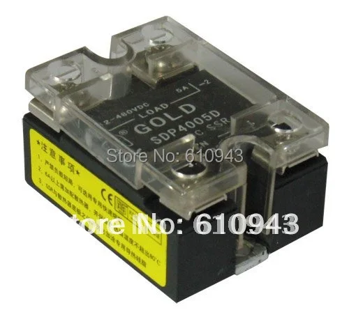 SDP4005D 5A SSR,Load voltage:12-480VDC,Control votlage:3.5-32vdc single phase ssr solid state relay Free Shipping
SDP4005D 5A SSR,Load voltage:12-480VDC,Control votlage:3.5-32vdc single phase ssr solid state relay Free Shipping