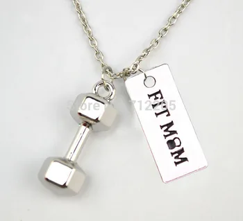 New Arrival Fitness Weightlifting jewelry 10pcs Large Dumbbell barbell with FIT MOM Kettle bell Gym sports necklaces
New Arrival Fitness Weightlifting jewelry 10pcs Large Dumbbell barbell with FIT MOM Kettle bell Gym sports necklaces