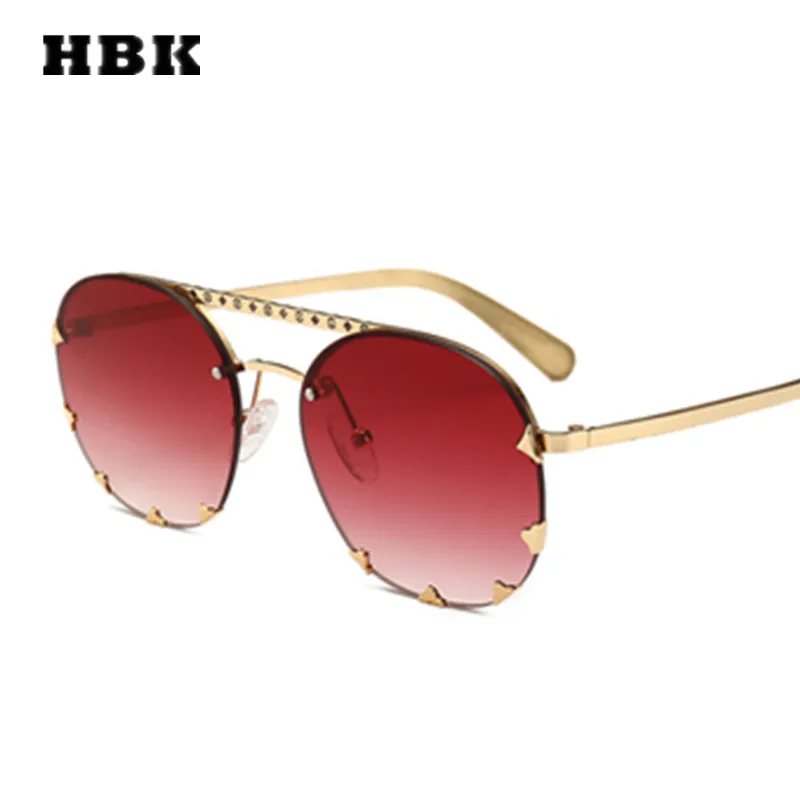 HBK Round Semi-Rimless Sunglasses Oversized Big Frame Vintage Women Men Brand Designer 2018 New Fashion Gradient Lens UV400
HBK Round Semi-Rimless Sunglasses Oversized Big Frame Vintage Women Men Brand Designer 2018 New Fashion Gradient Lens UV400