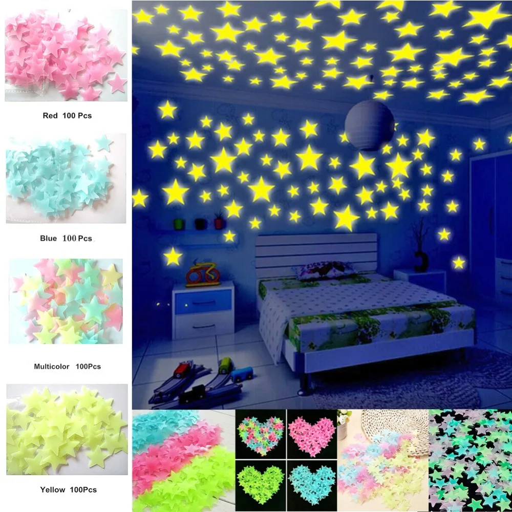 100Pcs/Set Luminous Fluorescent Star Stickers For Kids Rooms Decor Vinilos Paredes DIY 3D Wall Sticker Stars Glow In Dark
100Pcs/Set Luminous Fluorescent Star Stickers For Kids Rooms Decor Vinilos Paredes DIY 3D Wall Sticker Stars Glow In Dark