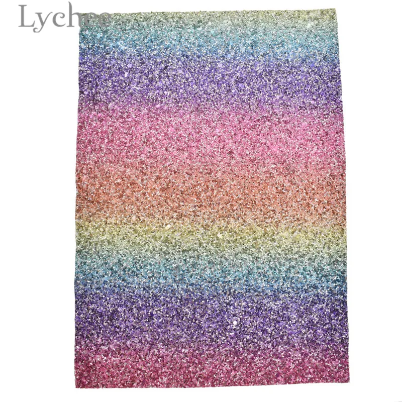 Lychee 29x21cm A4 Rainbow Color Glitter PU Leather Fabric High Quality Synthetic Leather DIY Material For Handbag Garments
Lychee 29x21cm A4 Rainbow Color Glitter PU Leather Fabric High Quality Synthetic Leather DIY Material For Handbag Garments