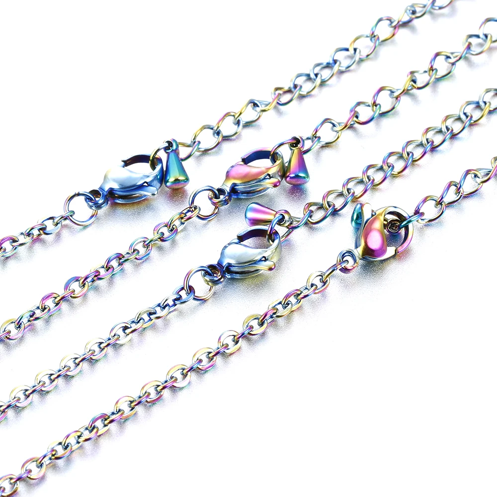 5pcs Rainbow Colored Adjustable Stainless Steel Link Chain DIY Necklaces Jewelry Making 70cm Chain with Lobster Clasp Water Drop
5pcs Rainbow Colored Adjustable Stainless Steel Link Chain DIY Necklaces Jewelry Making 70cm Chain with Lobster Clasp Water Drop