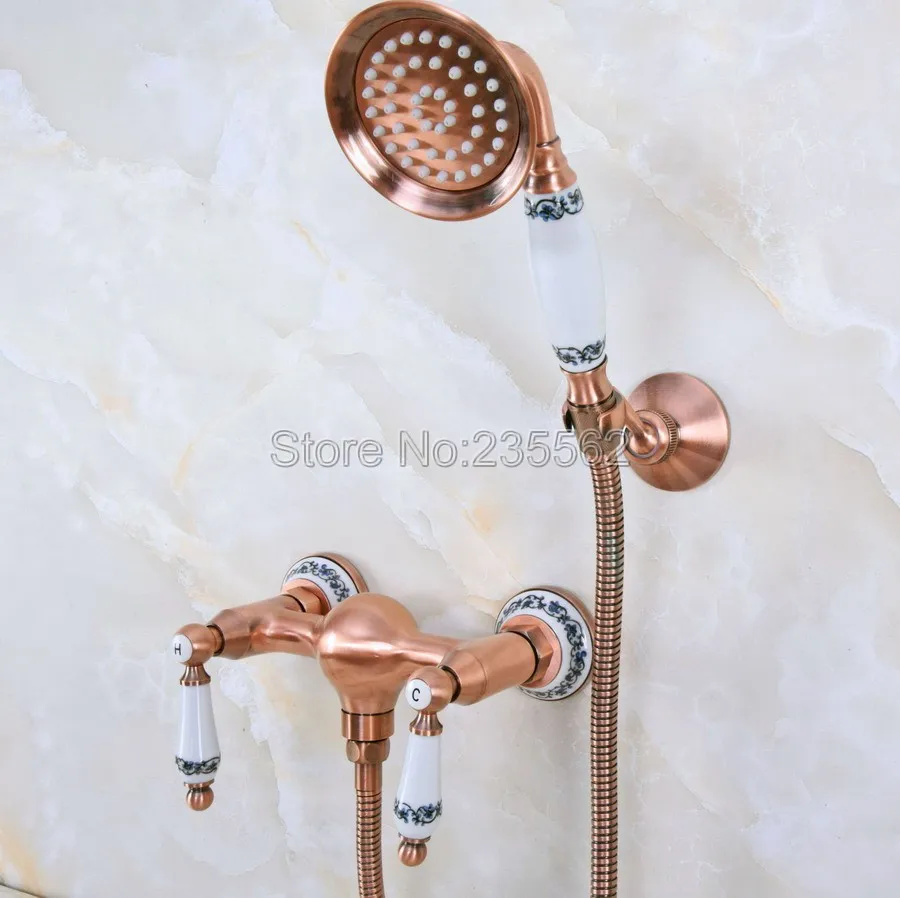 Antique Red Copper Bath Shower Faucets With Hand Sprayer Shower Head Bathroom Tap lna302
Antique Red Copper Bath Shower Faucets With Hand Sprayer Shower Head Bathroom Tap lna302