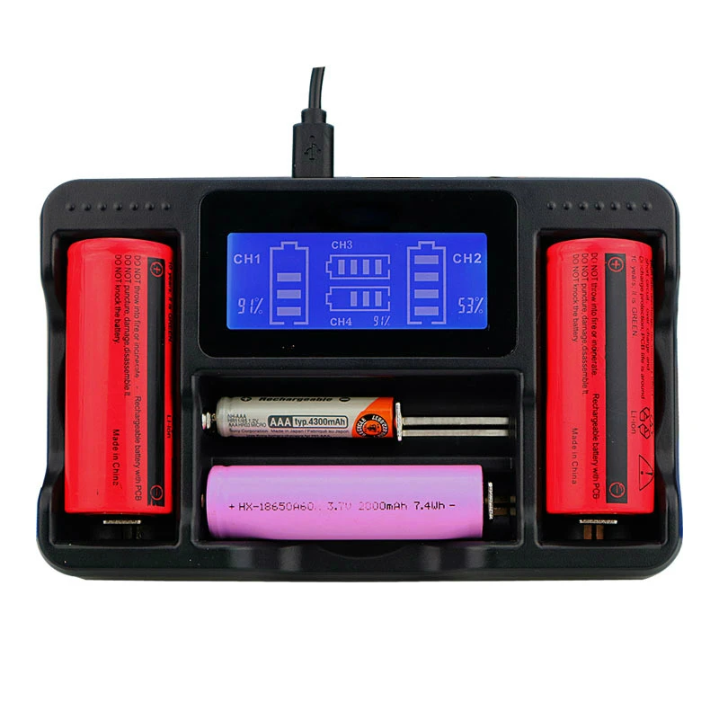 18650 Battery Charger Lithium-ion NiMH/NiCd Smart Charger Universal Battery Power Charger 4 Adjustable Charger Slot
18650 Battery Charger Lithium-ion NiMH/NiCd Smart Charger Universal Battery Power Charger 4 Adjustable Charger Slot